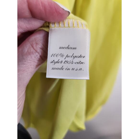 ALYA women's yellow BLOUSE with lace detail Size MEDIUM - Picture 7 of 9